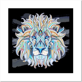 Mandala Art Zentangle Lion Face Art Sacred Geometry Posters and Art